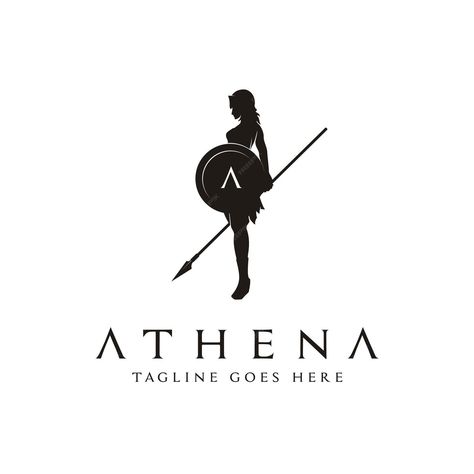 Artemis Logo, Athena Logo, Film Branding, Spear Logo, Shield And Spear, Goddess Logo, 2024 Tattoo, Warrior Logo, Gym Logo