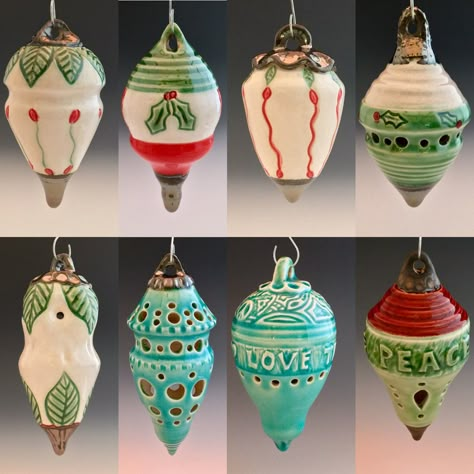 2016 Christmas ornaments by NorthWind Pottery Hand Thrown Christmas Ornaments, Pottery Xmas Ornaments, Xmas Pottery Ideas, Ceramic Christmas Ornaments Pottery, Pottery Ornaments Christmas, Christmas Ceramics Ideas Pottery, Christmas Pottery Ideas Ceramics, Pottery Christmas Ideas, Holiday Ceramics