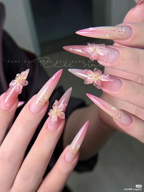 Nails With Stones, Girls Nail Designs, Airbrush Nails, Gel Nails Diy, Glow Nails, Blush Nails, Waste Of Time, Glamorous Nails, Exotic Nails