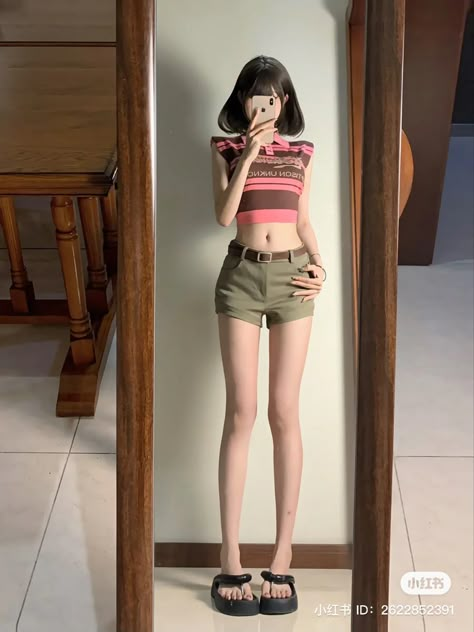 Long Torso Long Legs Aesthetic, Long Legs Aesthetically, Slender Body Type Women, Petite Body Reference, Slim Leg Aesthetic, Slim Body Reference, Small Body Type, Ulzzang Body, Short Legs Long Torso