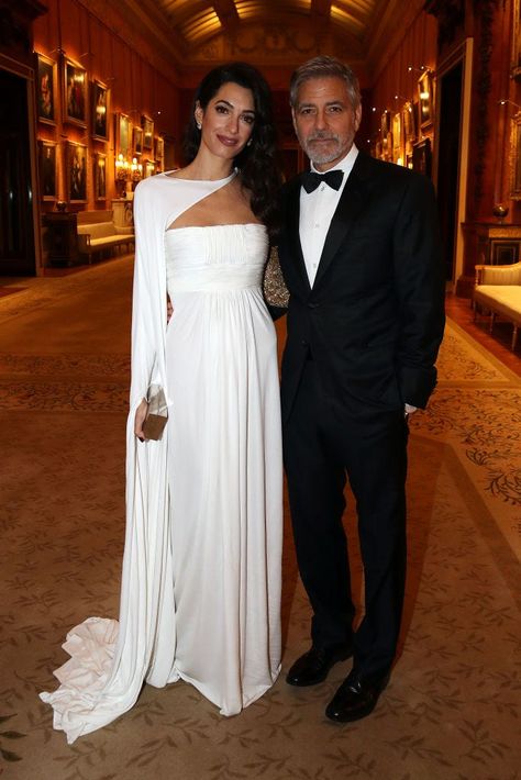 Amal Clooney Gown, Amal Alamuddin Style, Jean Louis Scherrer, Prinz Charles, White Cape, Solange Knowles, Stephane Rolland, Amal Clooney, Dior Vintage