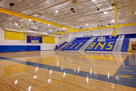 West Mifflin Area Middle School Gymnasium by Nello Construction Company, via Flickr Gymnasium School, School Gymnasium, Gymnasium Interior, School Gymnasium Design, School Gym Design Architecture, Multipurpose Gymnasium, Modern School Gymnasium, Portable Basketball Hoop, Fast Times