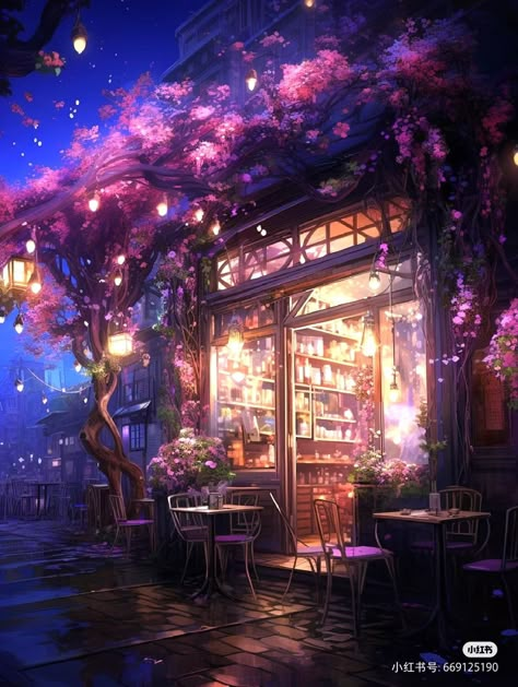 Academy Exterior, Fantasy Coffee Shop, Magical Cafe, Intero Design, Fantasy Cafe, Fantasy Store, Cafe Background, Clip Art Frames Borders, Fantasy Shop