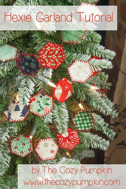 Sewn Christmas Ornaments, Garland Tutorial, Christmas Sewing Projects, English Paper Piecing Quilts, Quilted Ornaments, Quilted Christmas Ornaments, Fabric Christmas Ornaments, Christmas Quilts, Christmas Makes