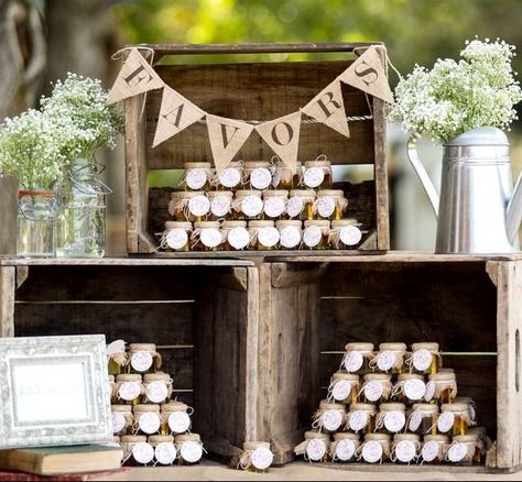 Rustic Cupcake Stands, Wedding Diys, Rustic Cupcakes, Lilac Wedding Bouquet, Trendy Wedding Favors, Favor Table, Wedding Favor Table, Honey Wedding Favors, Wedding Favors And Gifts