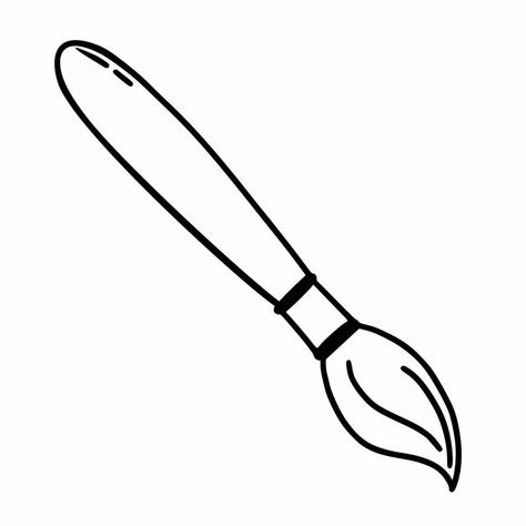 Paint brush. Artist tools. Children coloring book. Vector doodle illustration. Paint Brush Sketch Drawing, Painting Brushes, Brush Illustration, Paint Brush Coloring Page, Drawing Of Paintbrush, Paint Brush Illustration, Paint Brush Clipart, Paintbrush Clipart, Paint Pallet Clipart