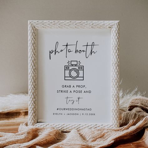 Wedding Photobooth Sign, Photobooth Sign, Photo Booth Wedding, Wedding Selfie, Wedding Photobooth, Wedding Hashtag Sign, Modern Wedding Reception, Hashtag Sign, Photo Booth Sign