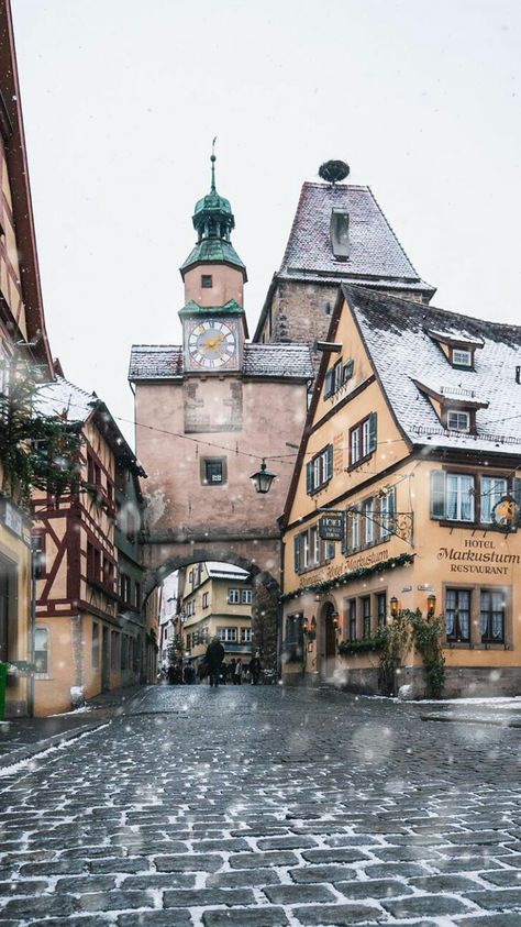 Germany. Travel. Photo. Winter Germany In Winter, Amsterdam Winter, Rothenburg Germany, German Village, Winter City, Germany Castles, Fantasy Places, City Garden, Best Places To Live