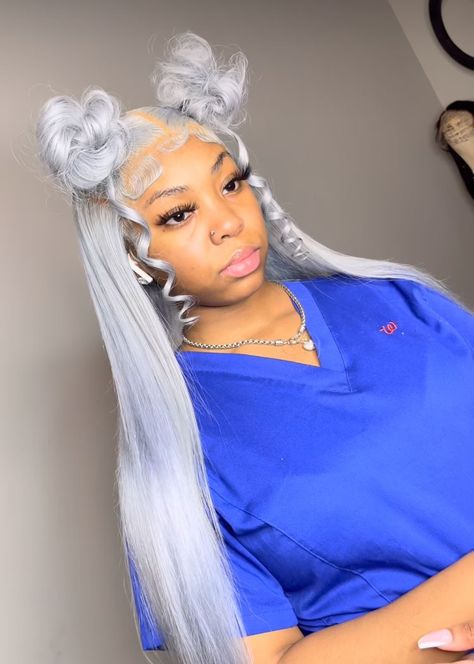 Grey Hair Frontal Black Women, Gray Wig Hairstyles For Black Women, Platinum Lace Front Wigs, Silver Hair Outfit Ideas, Silver Wig Hairstyles, Grey Lace Front Wigs Black Women, Platinum Wig Black Women, Grey Wig Hairstyles For Black Women, Gray Frontal Wig