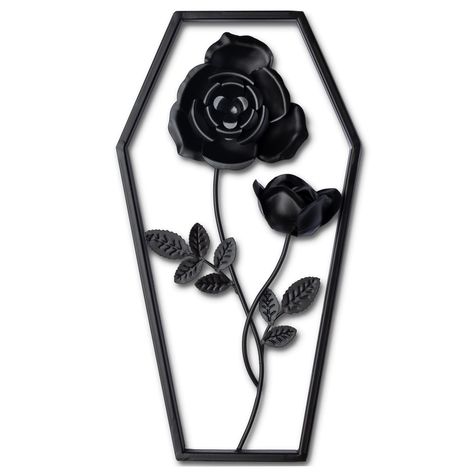 PRICES MAY VARY. 🎃 This metal floral coffin ornament is the cutest! It is perfect for some added Halloween decorations or goth decor around your home. It will catch the eyes of anyone walking by! 🎃Used to decorate wall in bathroom along with other gothic wall decor. It helped give your office / kitchen a nice touch! It comes with a sawtooth hanger on the back that is easy to hang on the wall. All you need is X and Y to install ! (not included with purchase) 🎃 A NEW GOTHIC HOME DECOR MEMBER - Goth Bathroom, Room Decor Halloween, Coffin Decor, Gothic Bathroom, Halloween Bathroom Decor, Macabre Decor, Decorate Wall, Gothic Wall Decor, Witchy Room