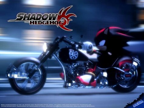 Shadow and his awesome motorcycle Shadow The Hedgehog Game, Hero Or Villain, Hedgehog Game, Shadow Sonic, Sonic Adventure 2, Sonic Movie, Shadow And Amy, Hedgehog Movie, Rouge The Bat