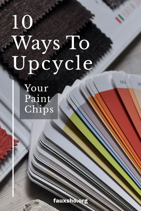 Paint chips! We all have them lying around somewhere. That's because they are so handy when selecting colors. But, once you have decided on a color, what do you do with them? Well, we can answer that with 10 ways to upcycle your paint chips. You will be pleasantly surprised with these ideas. For more info, keep reading!#upcycle #paintchips Crafts With Paint Swatches, Paint Chips Diy, Paint Samples Crafts, Paint Swatch Art, Paint Chip Cards, Paint Sample Cards, Paint Chip Crafts, Paint Chip Art, Chip Art