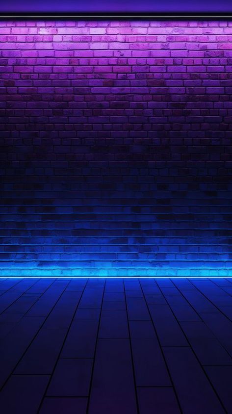 Neon Lights Aesthetic Wallpaper, Neon Brick Wall Background, Brick Wall Studio, Iphone Neon Wallpaper, Blue Brick Wall, Dj Tattoo, Cartoon Cards, Brick Wall Wallpaper, Background Neon