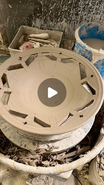 Erin + Jason Hall on Instagram: "Large openwork bowl finished up in studio last night!" Large Hand Built Bowl, Ceramic Bowl Large Glazed, Clay Classes, Pottery Techniques, Last Night, Bowl, Tools, Ceramics, On Instagram