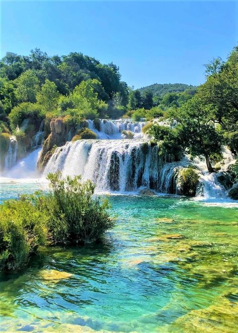 Krka National Park, Island Wallpaper, Beautiful Scenery Photography, River Trip, Water Aesthetic, Beautiful Angels Pictures, Nature Art Painting, Angel Pictures, Beautiful Waterfalls