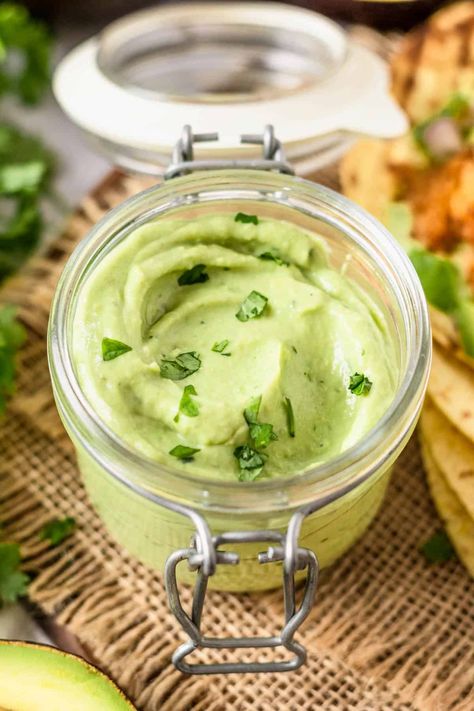 Easy Creamy Avocado Dip (Not Guacamole) Yogurt Spread, Creamy Avocado Dip, Avocado Yogurt Dip, Avocado Dip Recipe, Avocado Recipes Easy, New York Bagel, Avocado Crema, Homemade Tortilla Chips, Asparagus Fries