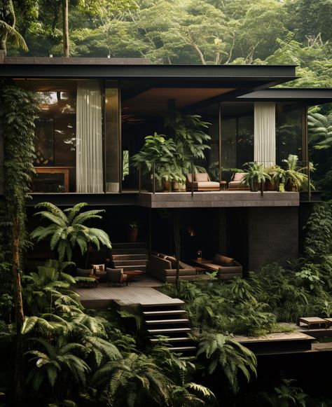 Villas Design, Tropical Modernism, Japandi House, Bali Villas, Water Architecture, Glass Houses, Amazing Houses, Concrete Architecture, Tropical Architecture