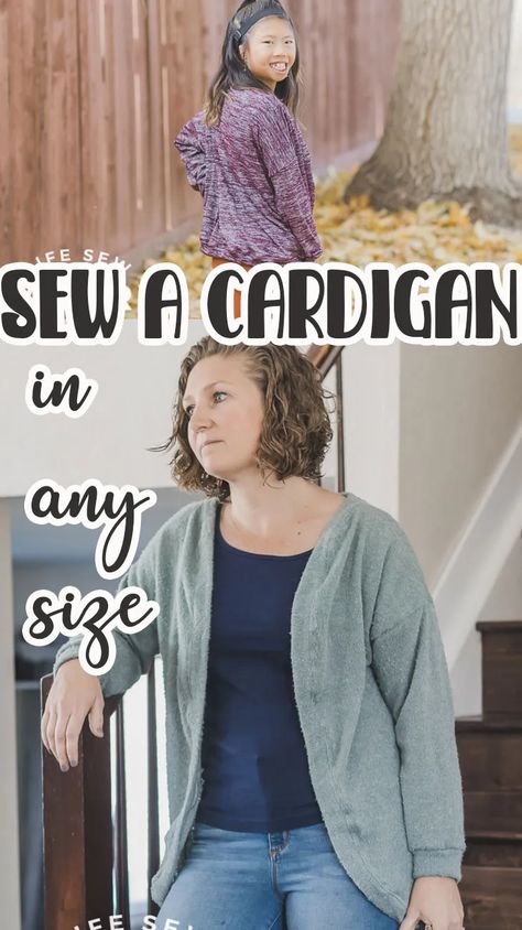 learn how to create an easy cardigan sewing pattern with a t-shirt pattern you already own. Sewing a cardigan in any size is easy with this simple sewing pattern hack. Sewing tutorial to create a cozy cardigan from a pattern you already own. Sewing Cardigan, Simple Sewing Pattern, Cardigan Sewing Pattern, Raglan Sleeve Cardigan, Wearable Crafts, Lightweight Open Front Cardigan, Sewing Patterns Free Women, Jewelry Making Tutorial, Sewing Tops