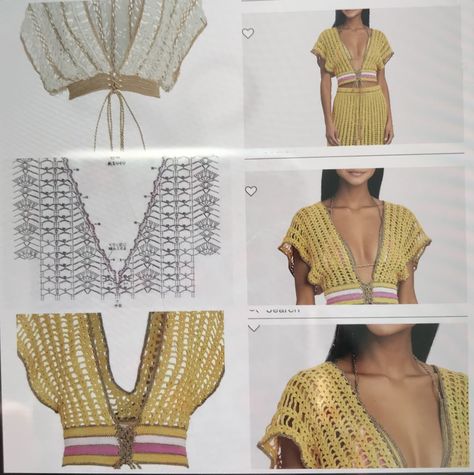 Crochet Clothes Patterns Free, Mode Crochet, Crochet Ladies Tops, Crochet Tops Free Patterns, Crochet Clothes For Women, Crochet Coat, Crochet Clothing, Crochet Fashion Patterns, Crochet Crop