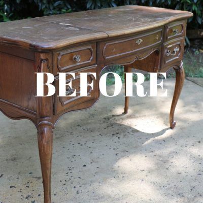 French Provincial Vanity Makeover, French Provincial Decor Bedroom, French Provincial Decor Living Room, Refurbished Vanity, Refinished Vanity, French Provincial Living Room, French Provincial Vanity, French Provincial Dresser Makeover, Antique Vanity Table