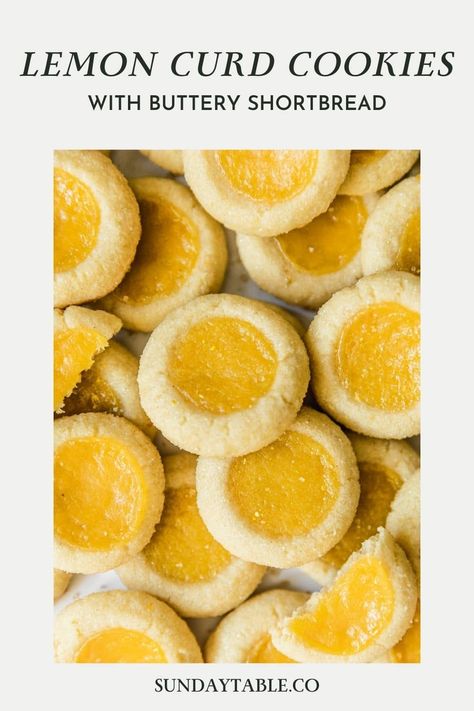 These lemon curd cookies are the best - they're bright, zesty, and so delicious! The shortbread is easy to make and has lemon sugar for even more citrusy flavor. And, we're using homemade lemon curd to make them extra gourmet. You can even bake them with gluten-free flour or store-bought lemon curd! These cookies are one of my go-tos for Christmas, spring holidays, parties, and more. If you're looking for a way to use lemon curd, definitely don't sleep on these lemon curd thumbprint cookies! Best Lemon Curd, Lemon Curd Cookies, Curd Cookies, Homemade Lemon Curd, Lemon Shortbread Cookies, Brownies Cookies, Lemon Curd Recipe, Lemon Custard, Buttery Shortbread