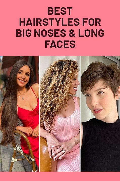 Hairstyles For Big Noses, Haircuts For Big Noses, Easy Trendy Hairstyles, Older Women's Hairstyles, Long Face Haircuts, Cool Hairstyles For Girls, Hairstyles With Glasses, Long Face Hairstyles, Women's Hairstyles