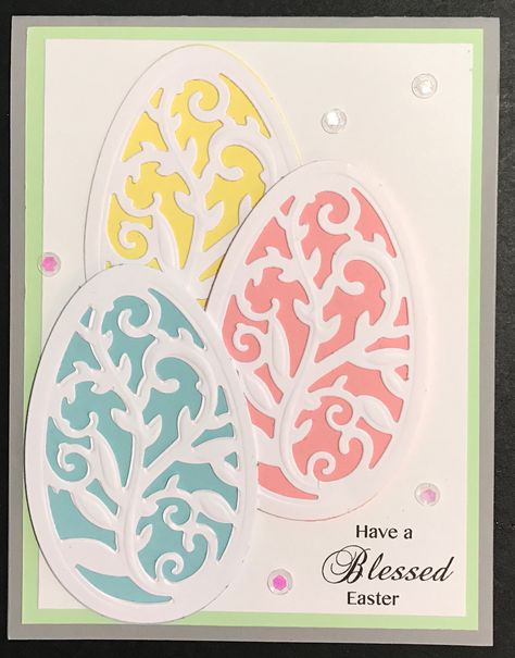 Easter Egg Cards, Easter Egg Cards Handmade, Eggcellent Eggs Stampin Up Cards, Easter Egg Die, Quilled Easter Cards, Christian Easter Cards Handmade, Easter Card Svg Free, Easter Chick Cards Handmade, Diy Easter Cards