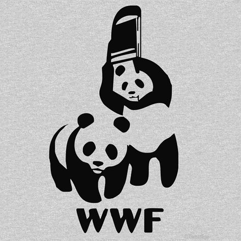 WWF Panda Fight T-Shirt Wwf Logo, Wwf Panda, Funny Logo, Wrestling Shirts, Arte Punk, Shirt Print Design, Banksy, Panda Bear, Funny Tshirts