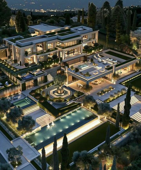 4 Story Mansion, Mafia Mansion, Modern Mansion Interior, Dream House Pictures, Futuristic House, Luxurious Mansion, Beverly Hills Mansion, Mansion Exterior, Luxury Houses Mansions