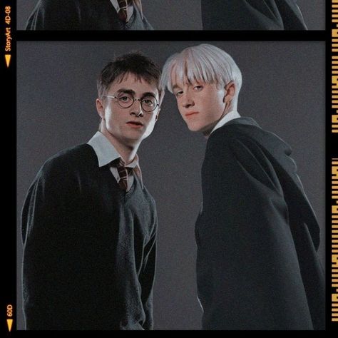 Drarry Aesthetic, Harry Potter Draco, Harry Potter Draco Malfoy, Draco Malfoy, Harry Potter, White, Black