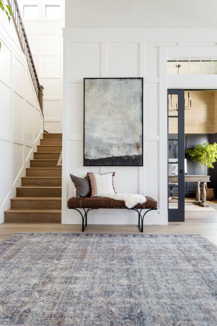 Williamson River Ranch - Farmhouse - Entry - Boise - by Judith Balis Interiors | Houzz Office Wall Paints, Foyer Paint Colors, Foyer Paint, Farmhouse Entry, Farmhouse Fresh, The Faceless, Hallway Designs, Elevate Your Life, Beautiful Farmhouse