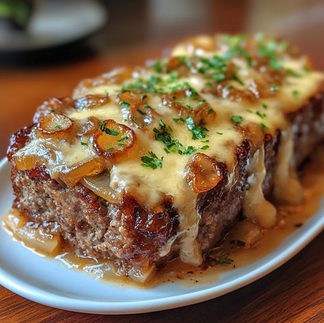 Meatloaf with Onion Gravy: A Delicious and Comforting Classic Mushroom Meatloaf, French Onion Meatloaf, Vegetarian Meatloaf, Perfect Meatloaf, Cheese Stuffed Meatloaf, Leftover Meatloaf, Delicious Meatloaf, Carmelized Onions, Creamy Garlic Sauce