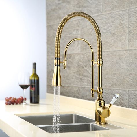 Gold sink faucet kitchen