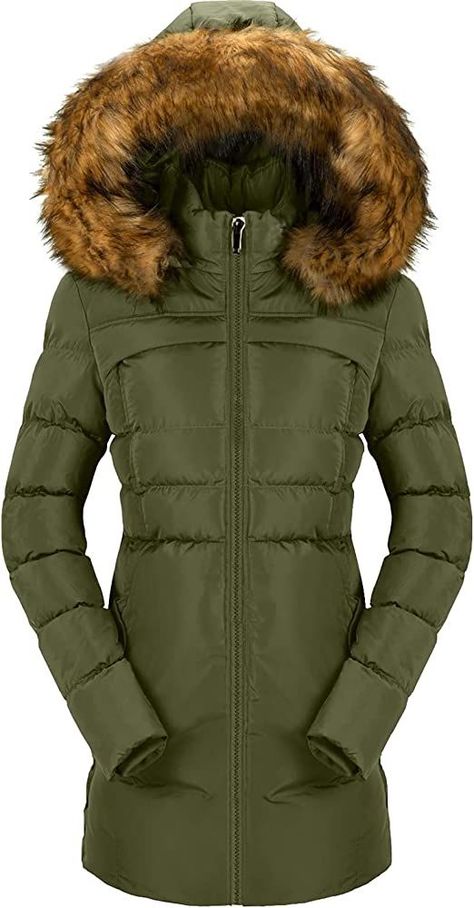 Love the color--they also have a bunch of other colors. Fur food. so pretty. Use link to buy Puffer Coat With Fur, Hood Fashion, Jacket With Fur Hood, Types Of Dragons, Winter Coats For Women, Snow Coat, Winter Puffer Coat, Fur Hood Jacket, Winter Puffer