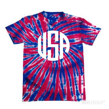 Monogrammed Patriotic Tie Dye T-Shirt Cool Tie Dye Patterns, Patriotic Tie Dye, Neon Clothing, Dye Inspiration, Tie Dye Men, Dye Patterns, Tie Dye Colors, Unique Ties, Rainbow Tie