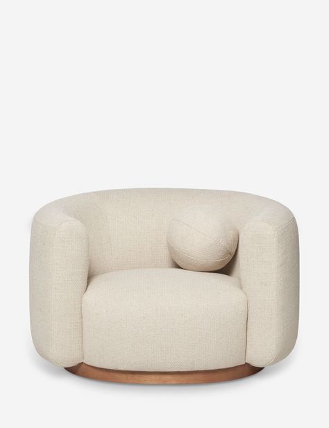 Lowry Curved Swivel Chair Round Swivel Chair Oversized, Navajo Living Room, Round Swivel Chair, Disc Interiors, Statement Sofa, Mantel Mirrors, Transitional Living Room, Play Furniture, Transitional Living