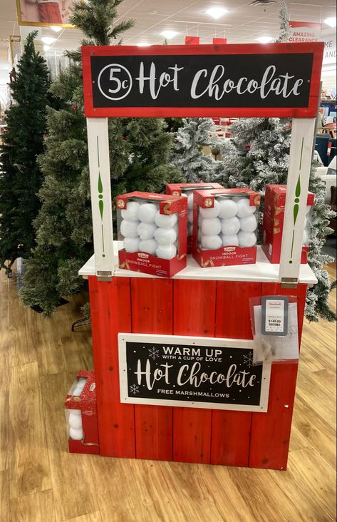 North Pole Decorations, Hot Chocolate Stand, Cocoa Stand, Polar Express Christmas Party, Christmas Hot Chocolate Bar, Hot Cocoa Stand, Breakfast With Santa, Christmas Booth, Diy Hot Chocolate