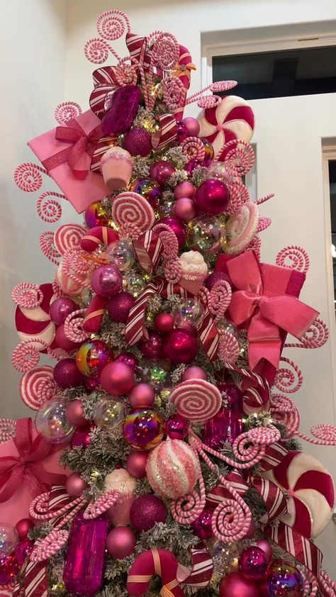 65K views · 479 reactions | Here is a #pinkchristmastree we are making in my holiday decorating school today 🎄💖✨ Can you see the presents we handmade? 🎁 #christmastreedecorating #pinkchristmas #christmastreeinspo | Wreaths By Waldo | Mike Block · Dance of the Sugar Plum Fairy Pink Candy Land Christmas Decorations, Sugar Plum Christmas Aesthetic, Sugar Plum Fairy Christmas Decorations, Sugar Plum Christmas Tree, Sugar Plum Fairy Christmas Tree, Sugarplum Fairy Christmas, Pink Peppermint Christmas, Mcbling Winter, Sugar Plum Christmas