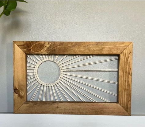 Macrame Framed Art, Macrame Frame Diy, Macrame In Frame, Framed Macrame, Triangle Shelves, Wood Triangle, Macrame Hanging Chair, Macrame Wall Hanging Patterns, Diy Wall Art Decor