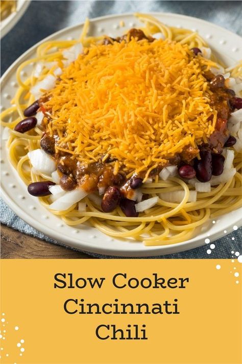 Slow Cooker Cincinnati Chili Recipe - Magic Skillet Cincinatti Chili, Instantpot Chili, Beef With Vegetables, Cincinnati Chili Recipe, Pressure Cooker Chili, Cincinnati Style Chili, Chili Dinner, Cincinnati Chili, Chili Recipe Crockpot