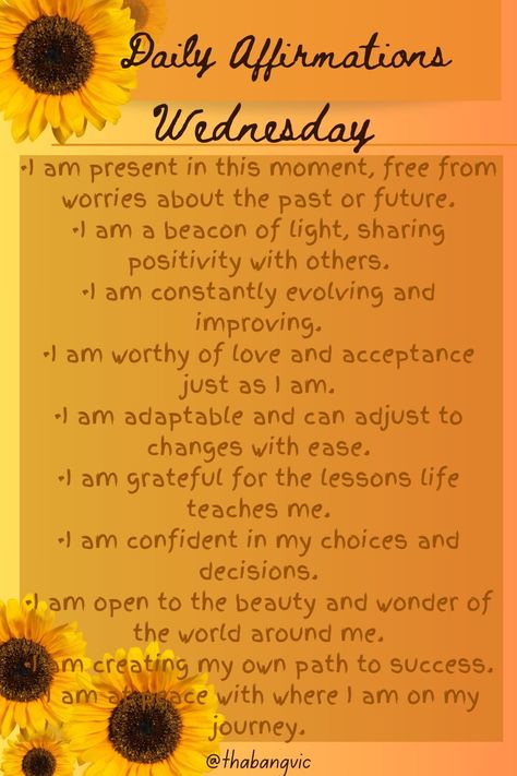 Wednesday Affirmations, 10 Affirmations, Week Motivation, Kindergarten Classroom Decor, Vintage Flowers Wallpaper, Beacon Of Light, Good Week, Flowers Wallpaper, Day Of The Week