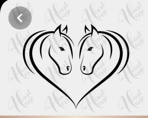 Horse Heart Tattoo, Horse Head Drawing, فن الرسم بالمسامير, Equestrian Logo, Logo Horse, Heart Horse, Horse Tattoo Design, Horse Art Drawing, Horse Svg