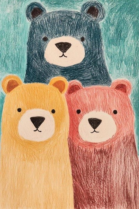 Whimsical Bear Family Canvas Print Colorful Wall Art Cute Home Decor Digital Download Inspired by Folk Art by CustomCanvasCurators Check out this adorable bear family canvas print! 🐻🎨 Perfect for adding a pop of color and charm to any child's room or playful space. The vibrant hues and whimsical style make it a delightful conversation starter for both kids and adults. And the best part? You can get it as a digital download or printed canvas to suit your decorating needs. Brighten up your ho... Whimsical Bear Art, Bears Illustration, Black Bears Art, Expressive Faces, Bear Artwork, Bear Cute, Family Canvas, Bear Family, Bear Illustration