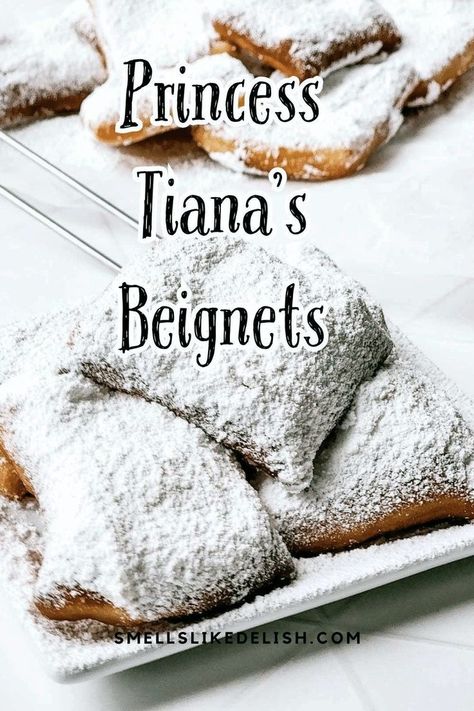 Tiana’s Beignets is based on the Disney World Princess and the Frog 
Beignets. These pillowy pastries will bring a hint of the Louisiana 
bayou right into your kitchen. Not only are Tiana's beignets incredibly 
delicious, but they're also surprisingly easy to make. Tiana’s Beignets, Princess And The Frog Food Ideas, Princess And The Frog Beignets, Fat Tuesday Paczki, Disney World Princess, Shrimp Etouffee, Mickey Mouse Cookies, Louisiana Bayou, Mardi Gras Food