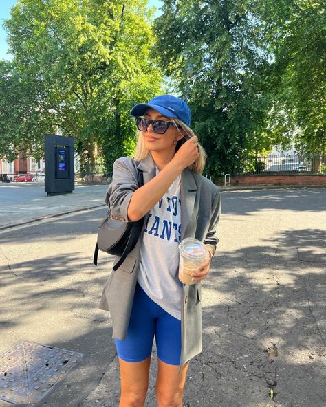 All Posts • Instagram Bike Shorts Outfit, Outfits Hot, Blue Bike, Girl Walk, Nyc Outfits, Coffee Run, Walking Exercise, Shorts Outfit, Bike Shorts