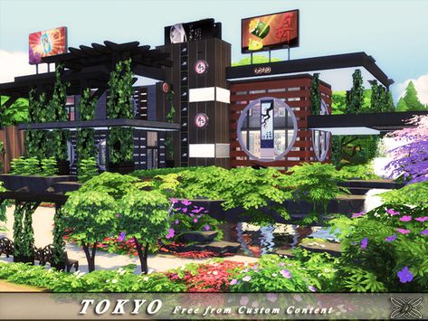 Danuta720's TOKYO Restaurant - No CC. Sims 4 Restaurant, Tokyo House, The Sims 4 Lots, Tokyo Restaurant, Casas The Sims 4, The Sims 4 Download, Sims 4 Update, Sims 4 Collections, Sims Community