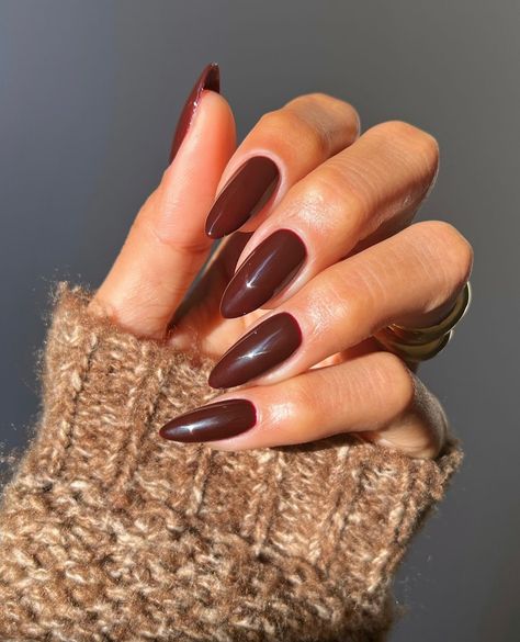 Caramel Brown Nails, Brown Nail Designs, Chocolate Nails, Trending Nail Designs, Classic French Tip, Brown Nail, Brown Nails Design, Cherry Brown, Cherry Chocolate