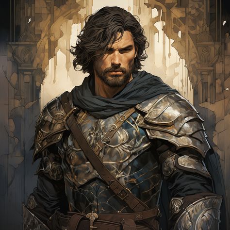 Human Fighter Dnd Male, Fighter Character, Dnd Paladin, Fantasy Fighter, Mtg Card, Pathfinder Character, Character Inspiration Male, Fantasy Portraits, Human Male