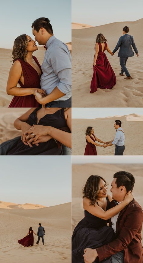 Glamis Sand Dunes Engagement Session | San Diego Wedding Photographer | Black Dress Engagement Photos | So Cal Wedding Photographer | San Diego Elopement Photographer | Golden Hour Couples Photos | Desert Engagement Photos | What To Wear To Your Engagement Photos | Engagement Photos Outfit Inspiration | Couples Photos Poses | Romantic Photos | Algodones Sand Dunes Black Dress Engagement Photos, Black Dress Engagement, Desert Photoshoot Outfit, Prewedding Poses, Dress Engagement Photos, Glamis Sand Dunes, Poses Romantic, Desert Engagement Photos, San Diego Elopement