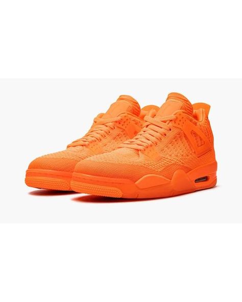 Nike Rubber Air 4 Retro Fk "total Orange" Shoes for Men - Lyst Orange Jordan, Nike Flyknit Trainer, Flyknit Trainer, Nike Air Jordan 4, Jordan 9 Retro, Jordan Model, Jordan 13 Retro, Orange Shoes, Jordan Sneakers